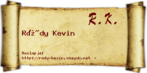Rády Kevin névjegykártya