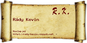 Rády Kevin névjegykártya